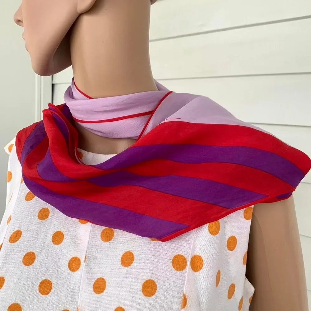 Anne Klein Red and Purple Scarf Wrap - Picture 3 of 6